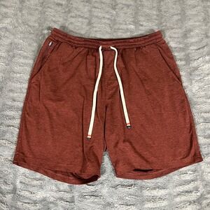 FOUR LAPS Men Athletic Shorts Red Heathered Recycled Polyester Spandex Size L